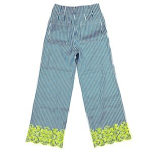 Maeve by Anthropologie The‎ Colette Striped Wide Leg Pants Embroidered, Size 0